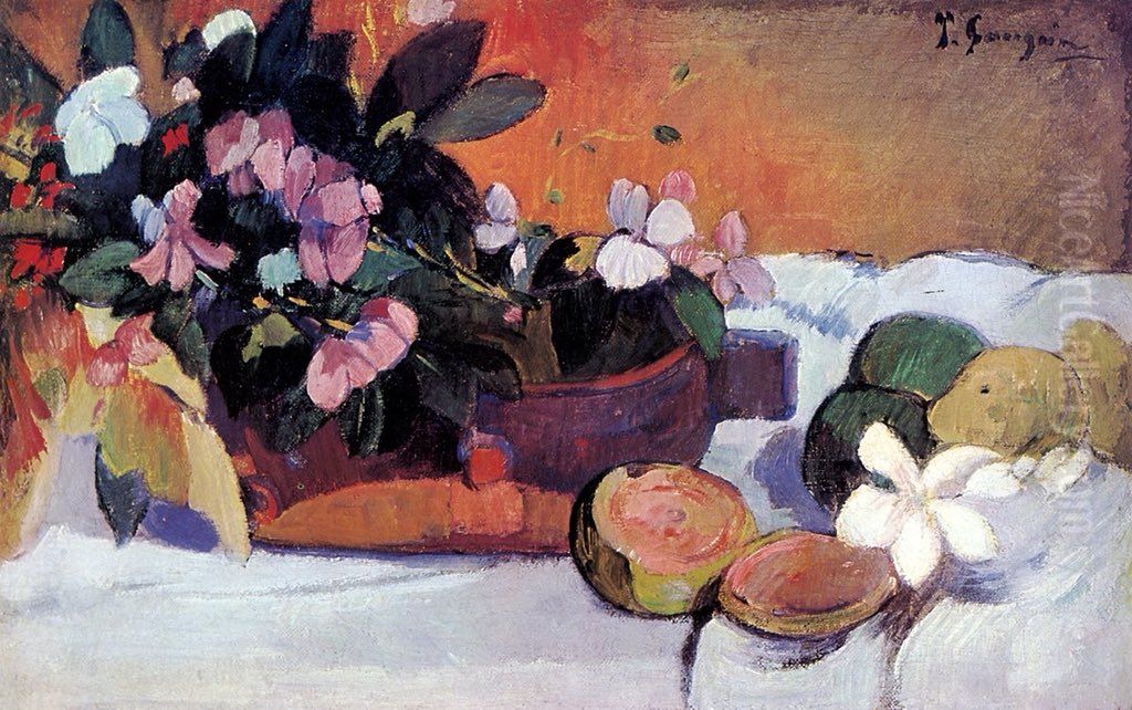 Fleurs dans une coupe Oil Painting by Paul Gauguin