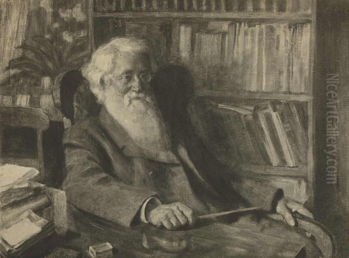 Ernst Sars, professor i historie Oil Painting by Erik Werenskiold