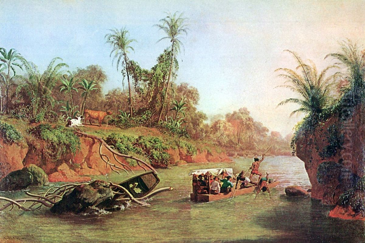 Der Isthmus von Panama auf der Hohe des Chagres River. Oil Painting by Charles Christian Nahl