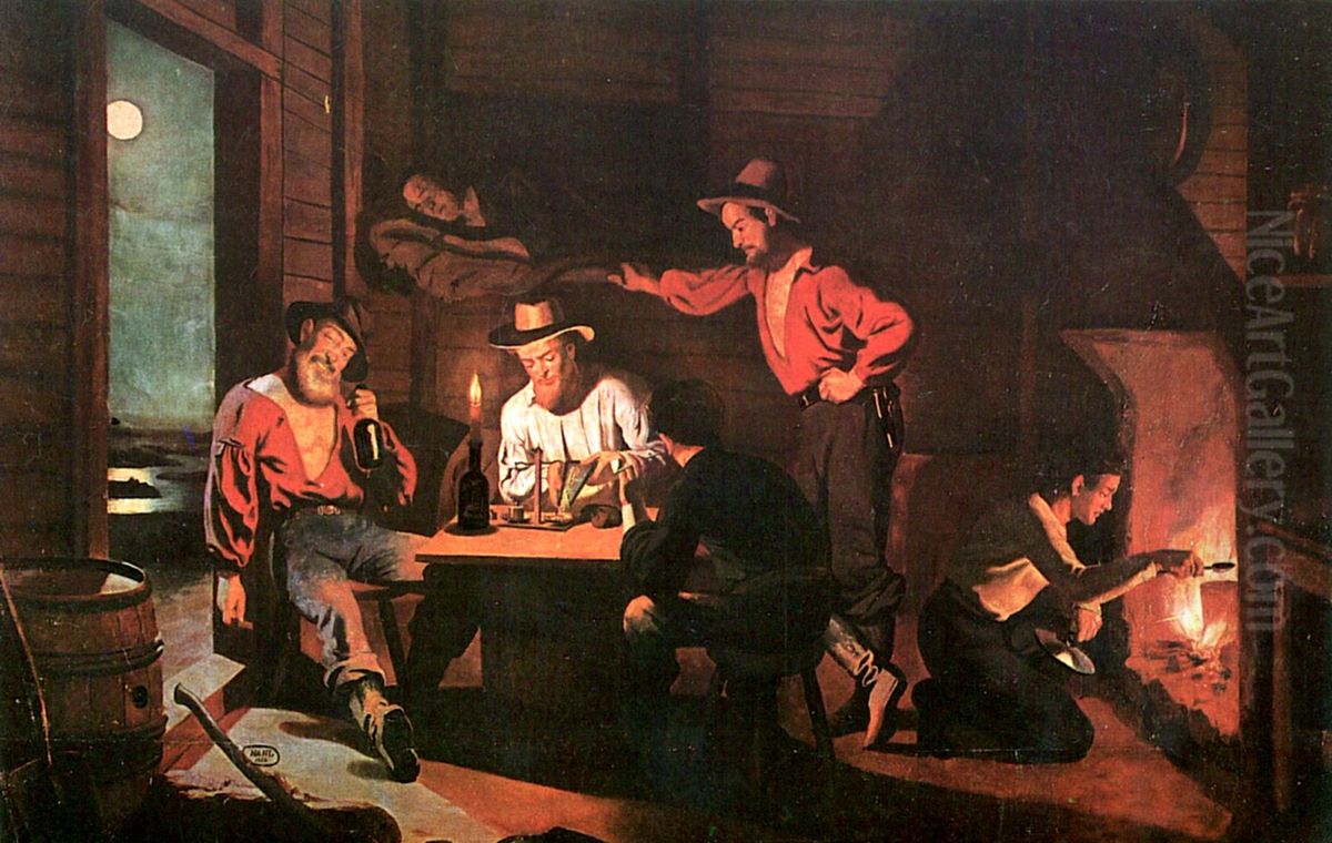Samstagabend in den Minen. Oil Painting by Charles Christian Nahl