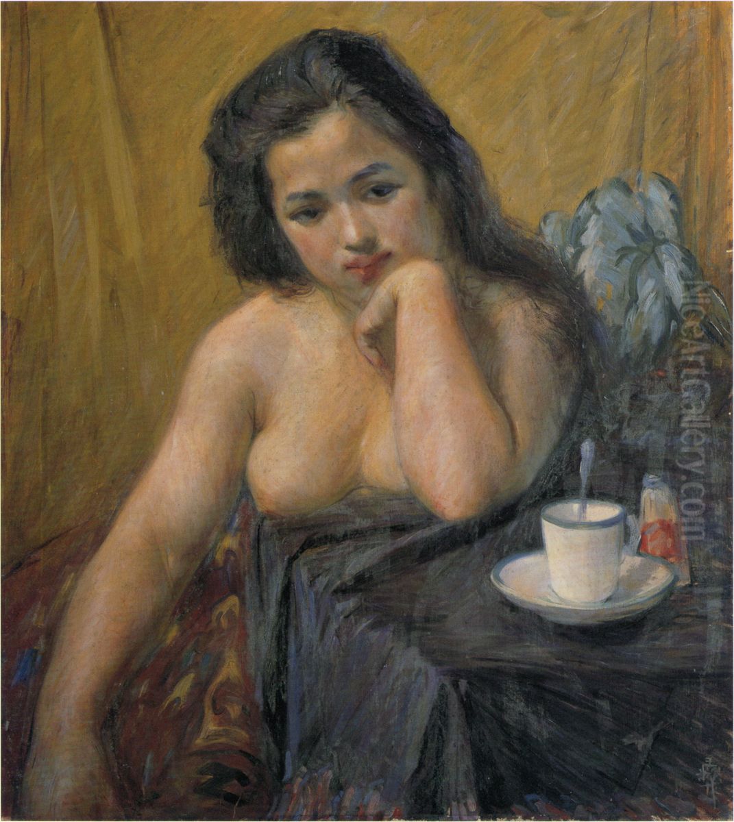 A Woman Oil Painting by Nakamura Tsune