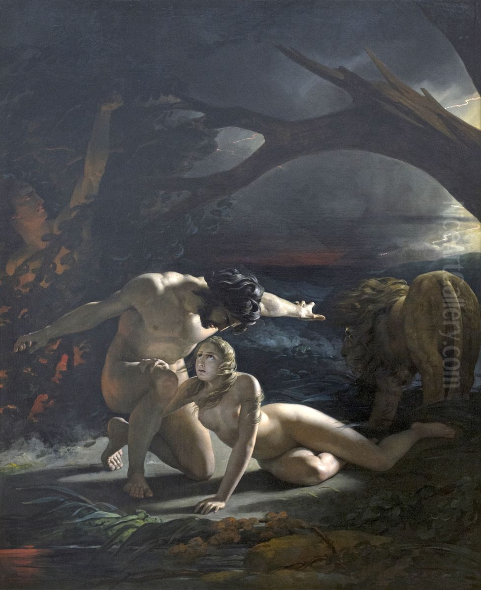 Paradise lost Oil Painting by Claude-Marie Dubufe