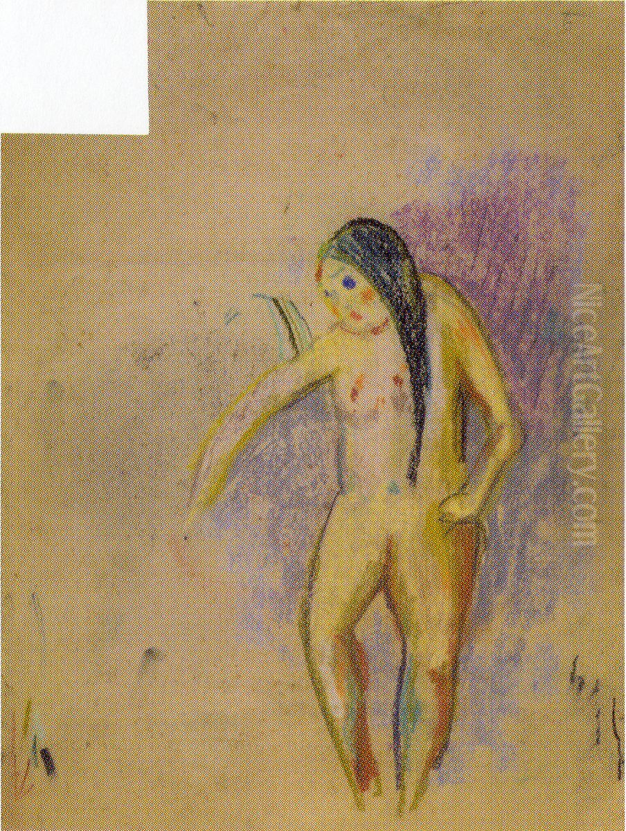 A Naked Girl (tentative title) Oil Painting by Michizo Tachihara