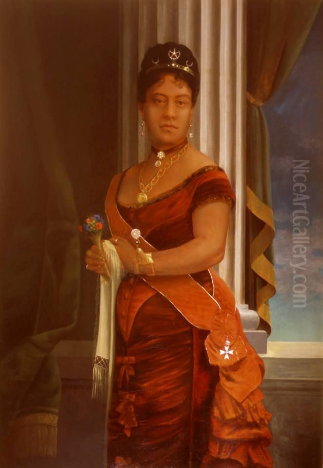 Portrait of Queen Emma. Oil Painting by unknown