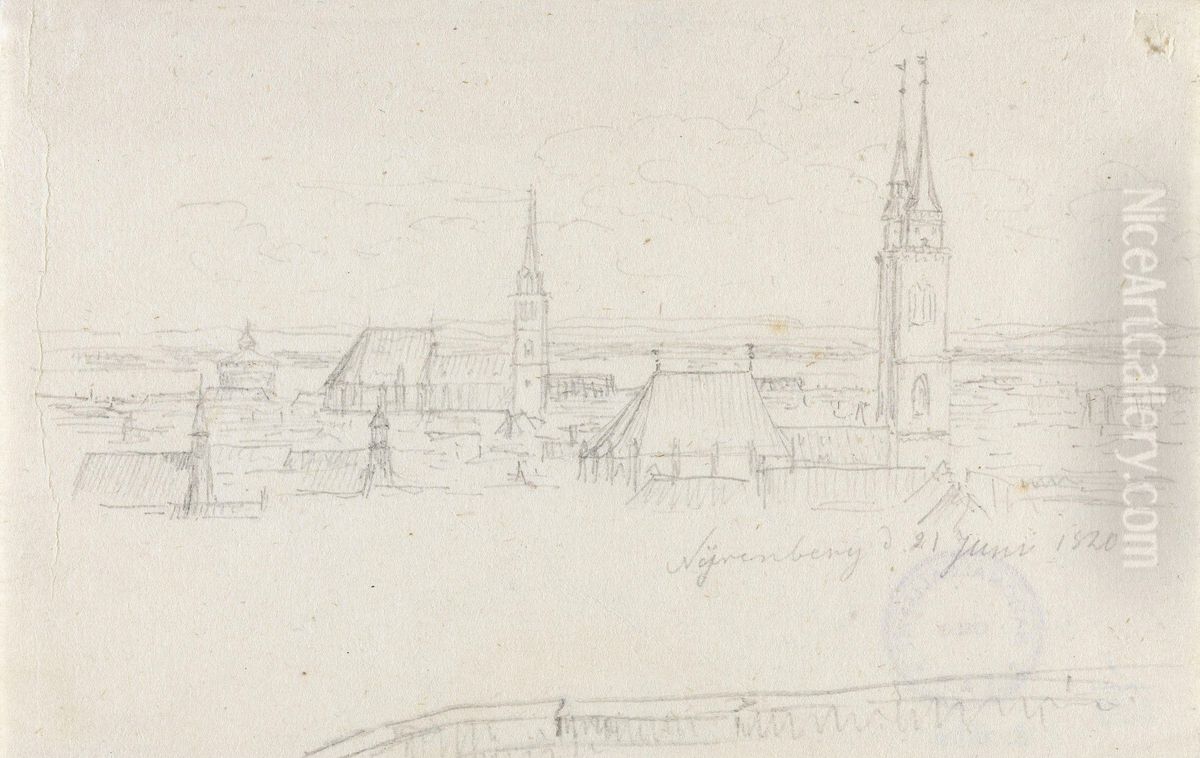 Gamlebyen, Nurnberg Oil Painting by Johan Wilhelm Ludwig Dahl