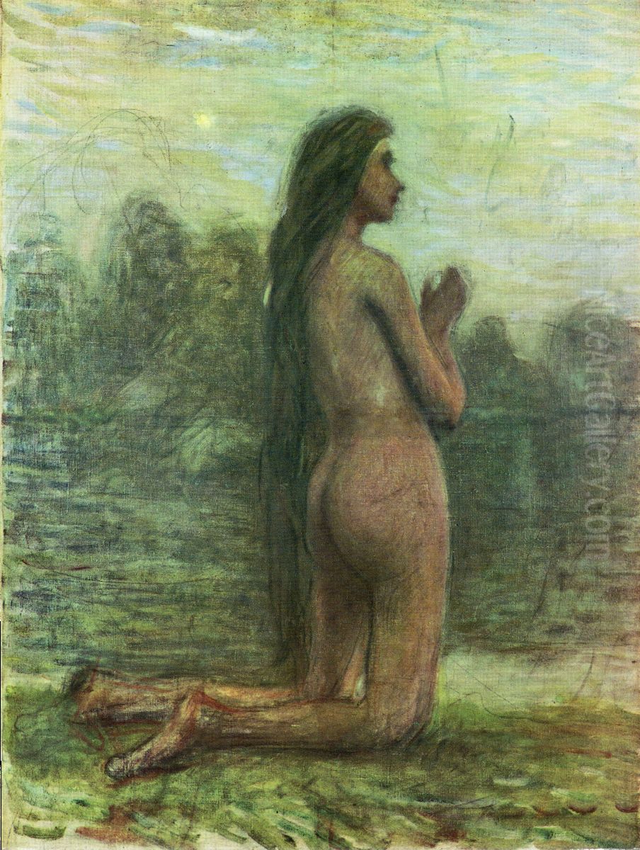 Pray at Dawn Oil Painting by Shigeru Aoki