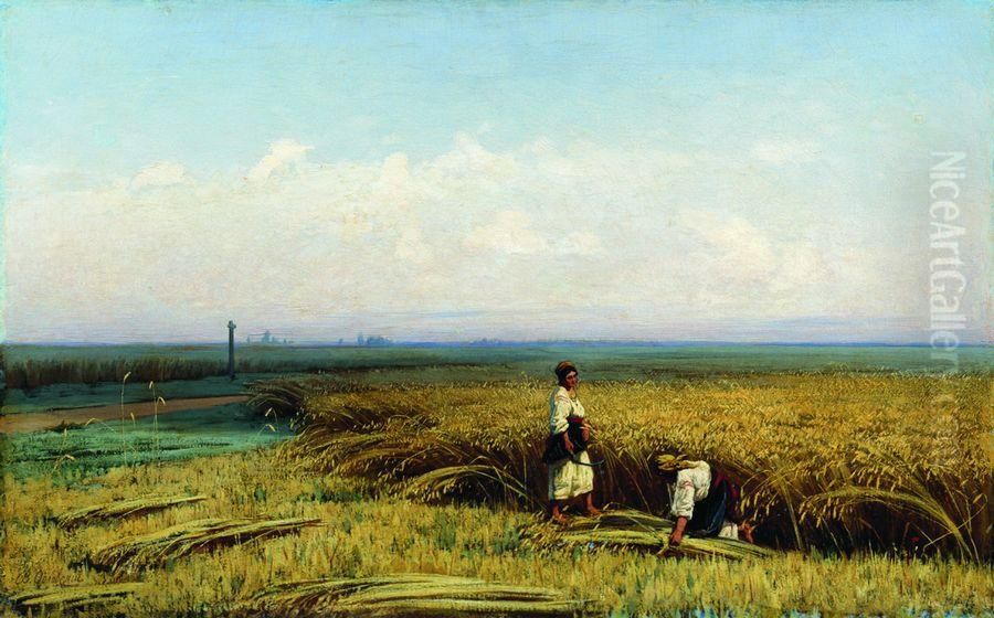 Harvesting Oil Painting by Vladimir Orlovsky