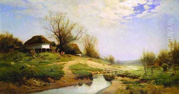 Vesna v Ukraini Oil Painting by Serhii Vasylkivsky