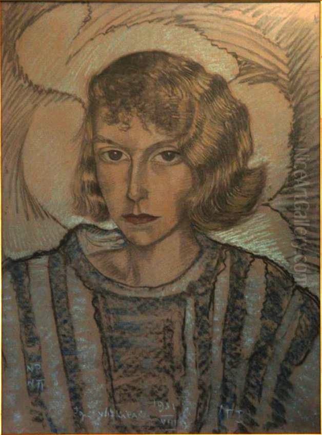 Portrait of Maria Korfanta Oil Painting by Stanislaw Ignacy Witkiewicz (Witkacy)