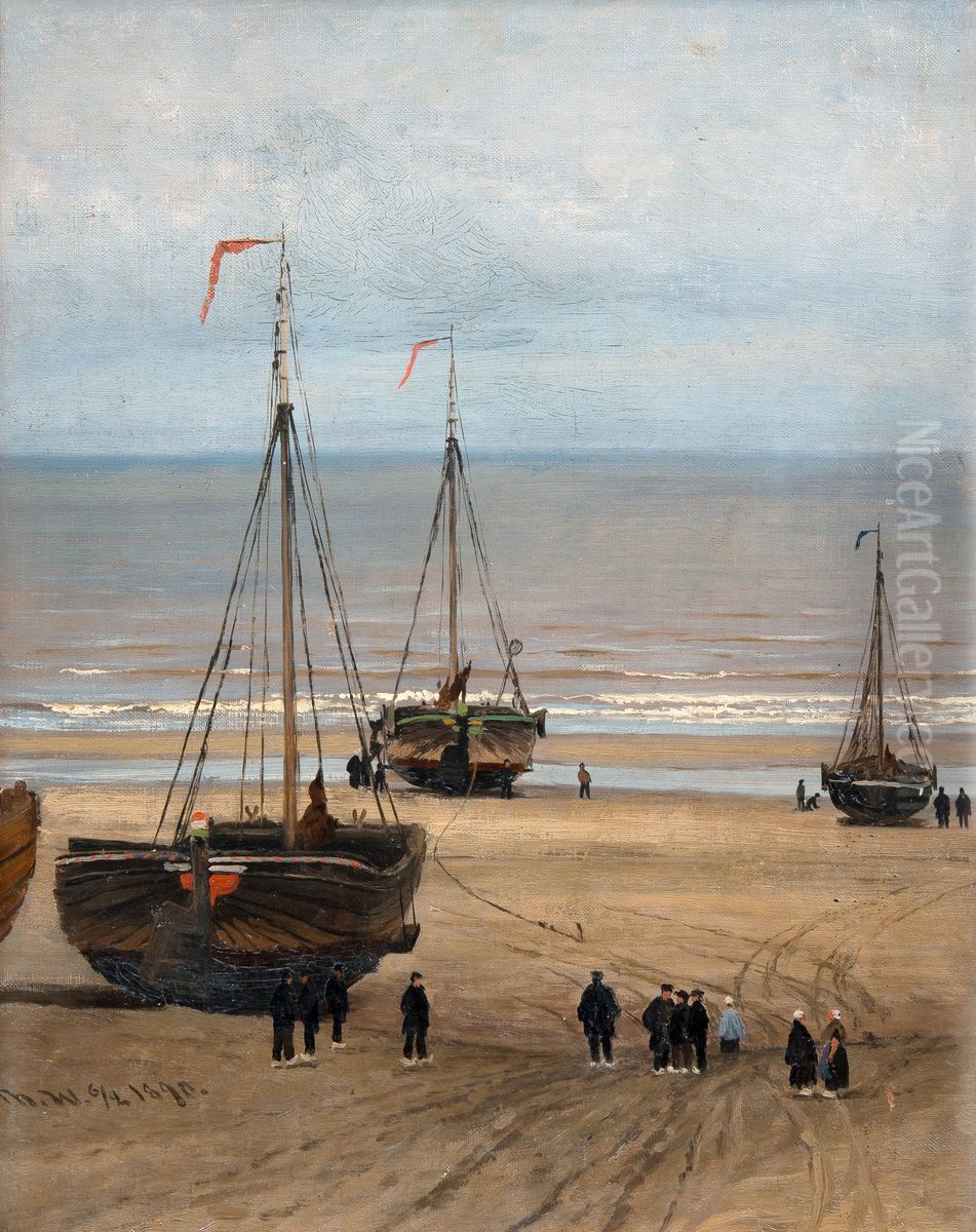 Coastal scene from the Netherlands. Oil Painting by Thorsten Waenerberg