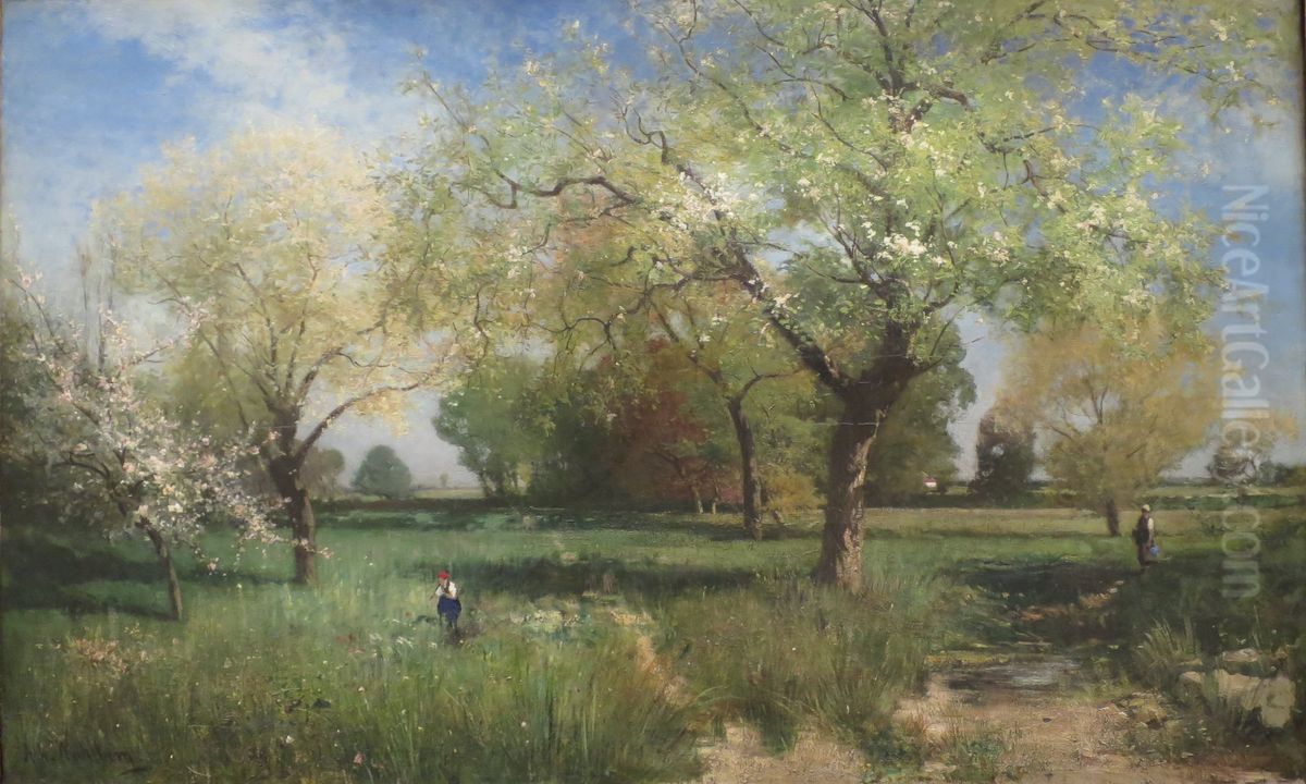 Orchard in Spring Oil Painting by Alfred Wahlberg