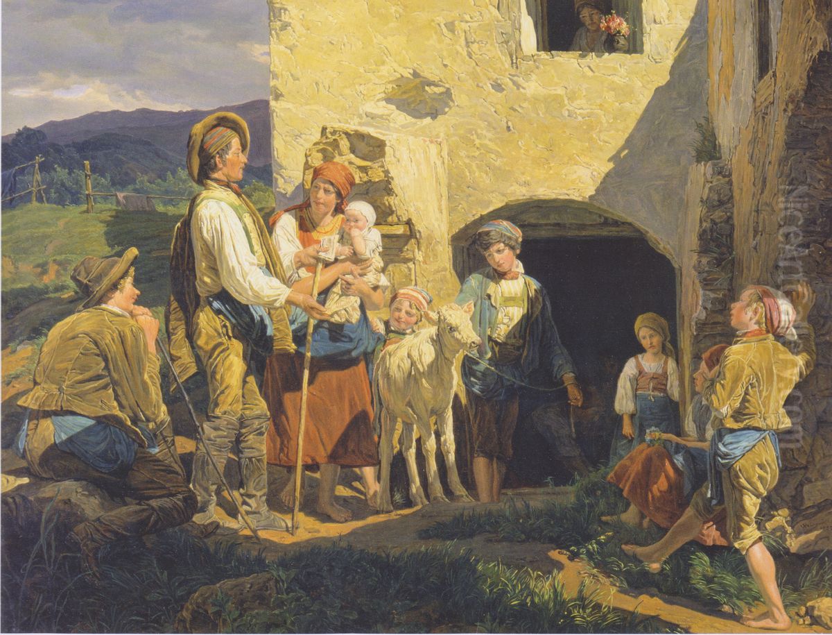 The bailout Oil Painting by Ferdinand Georg Waldmuller