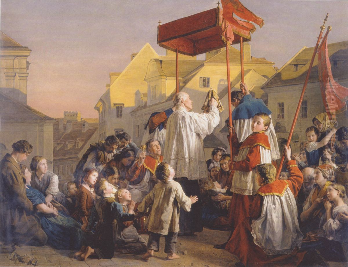 Blessing Oil Painting by Ferdinand Georg Waldmuller