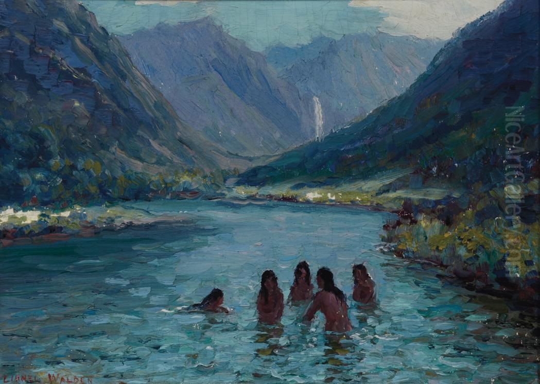 Women bathing, Hawaii Oil Painting by Lionel Walden