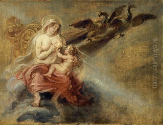 The creation of the Milky Way (Ovid, Metamorphoses, I, 168-171) Oil Painting by (studio of) Rubens, Peter Paul