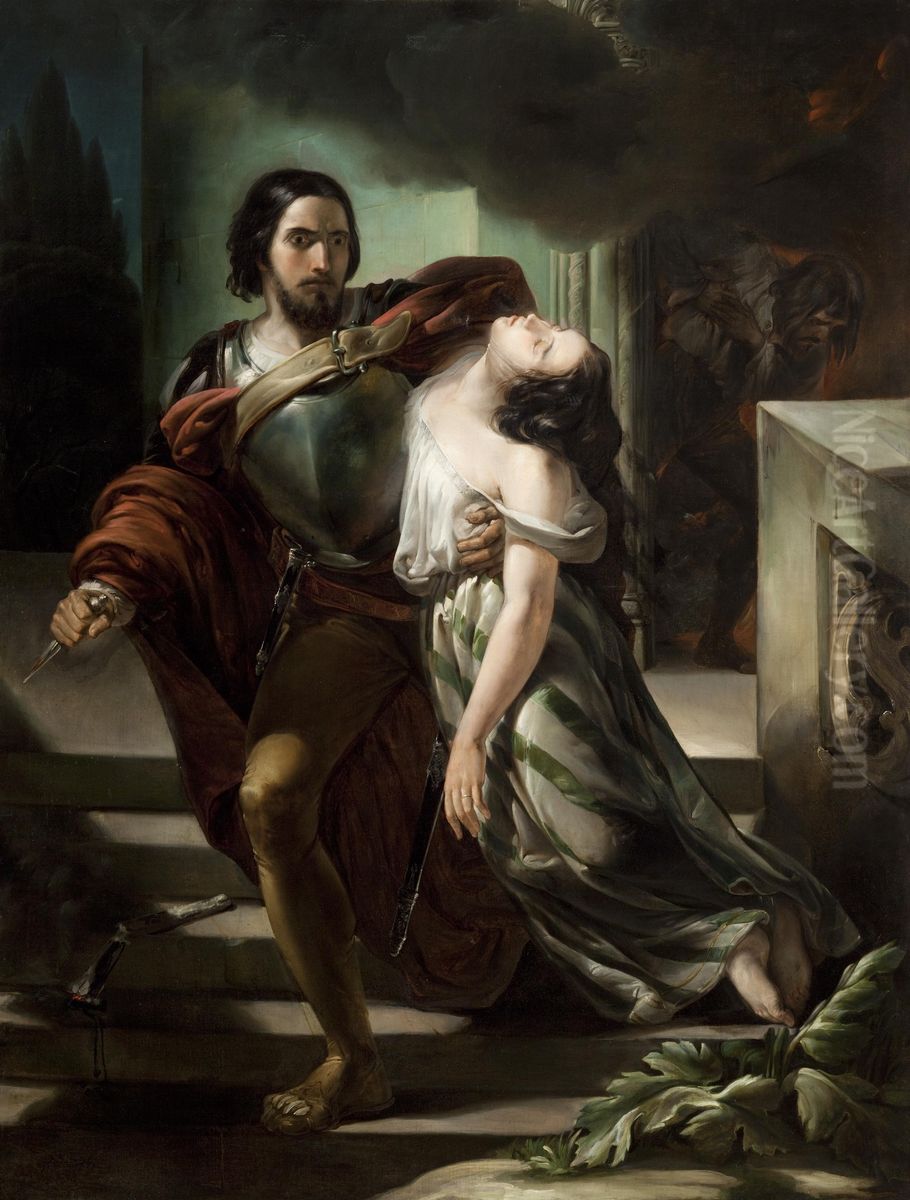 Bice del Balzo Found by Marco Visconti in the Basement of Castello di Rosate Oil Painting by Carlo Arienti