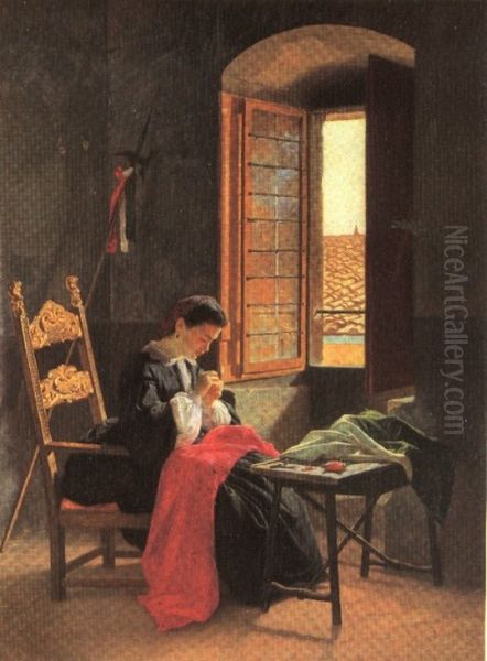 April 26, 1859 Oil Painting by Odoardo Borrani