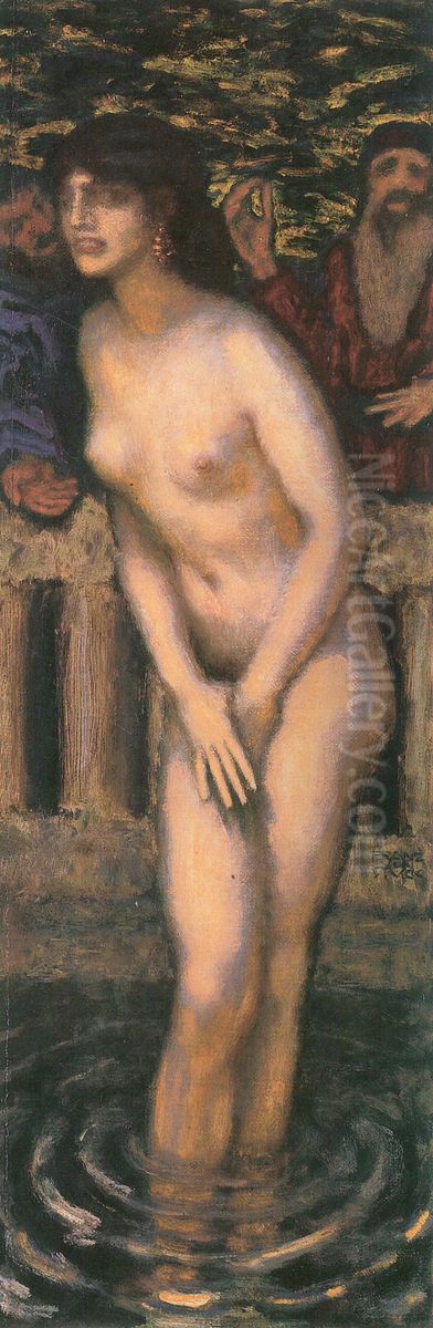 Susanna im Bade Oil Painting by Franz Stuck