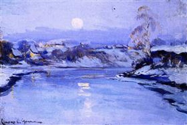 moonrise Oil Painting by Clarence Gagnon