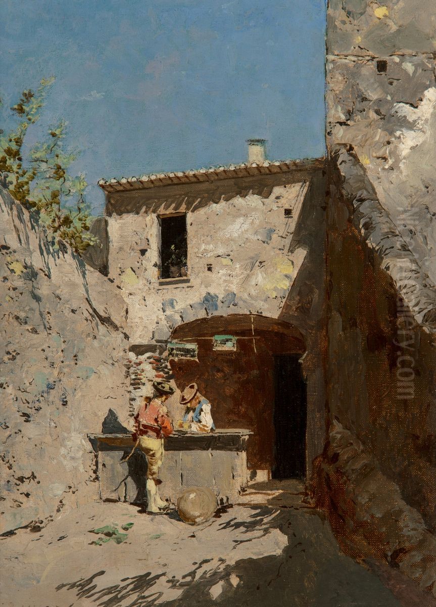 Closing the Deal Oil Painting by Baldomero Galofre Jimenez