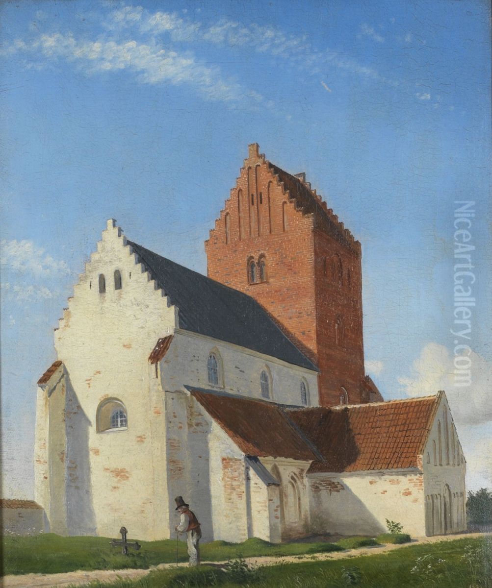 Gammel Vor Frue Kirke (Roskilde) Oil Painting by Jacob Kornerup