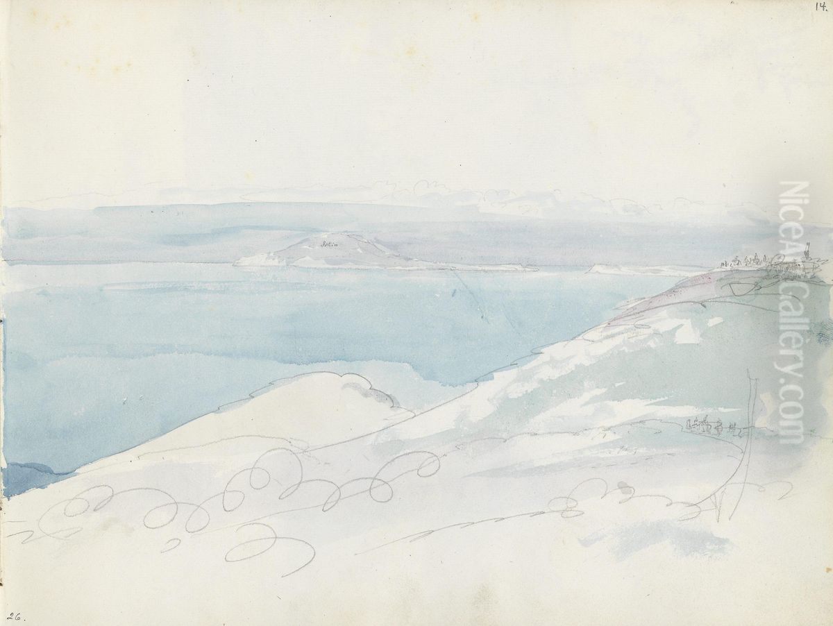 Utsikt over Napoli-golfen fra Monte St. Angelo Oil Painting by Johan Wilhelm Ludwig Dahl