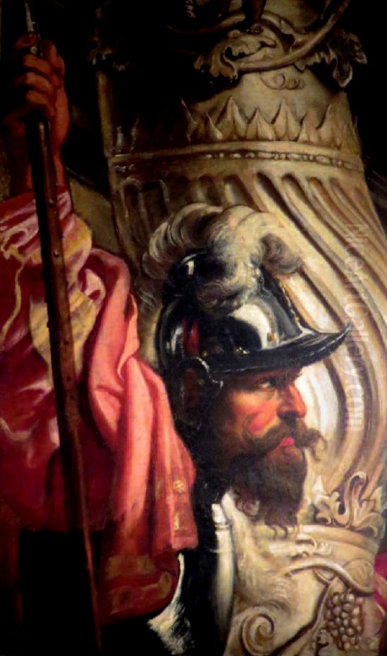 Portrait of a Halbardier (fragment) Oil Painting by (studio of) Rubens, Peter Paul