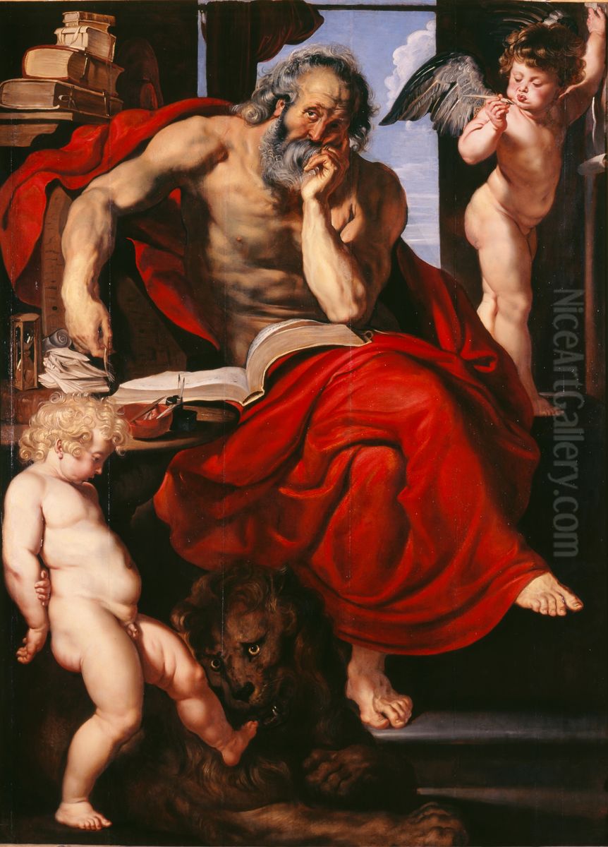 Saint Jerome in his study Oil Painting by (studio of) Rubens, Peter Paul
