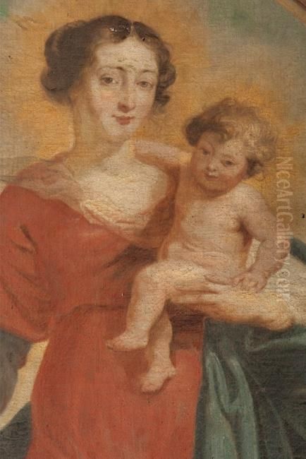 The holy virgin holding the infant Christ Oil Painting by (studio of) Rubens, Peter Paul