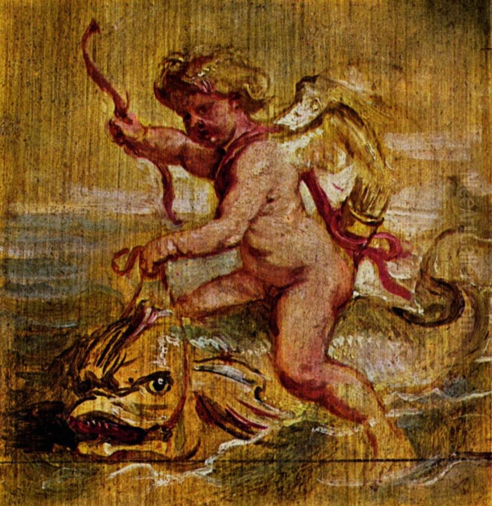 Amors Ritt auf einem Delphin Oil Painting by (studio of) Rubens, Peter Paul