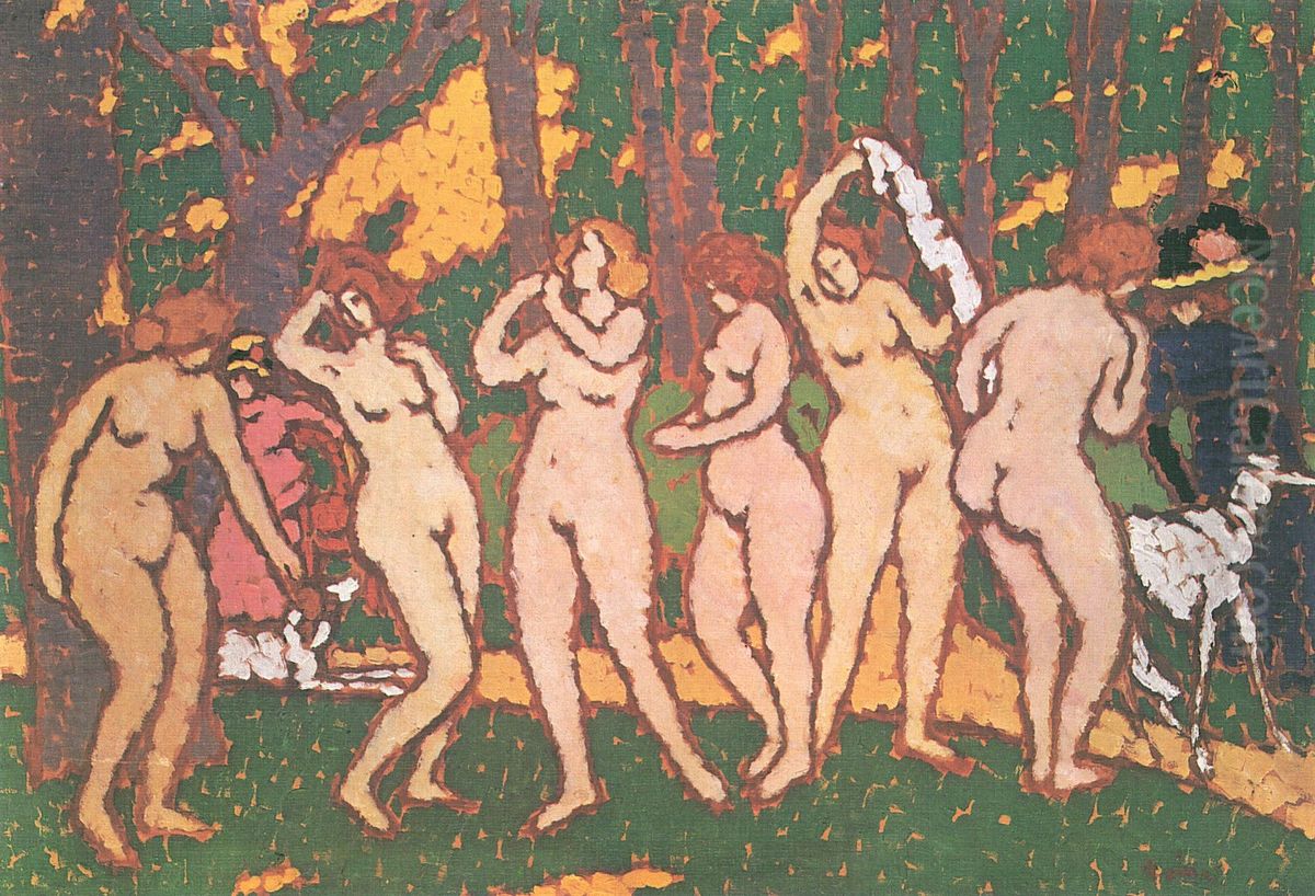 Park with Nudes Oil Painting by Jozsef Rippl-Ronai