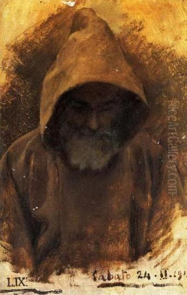 Busto di monaco Oil Painting by Luigi Nono