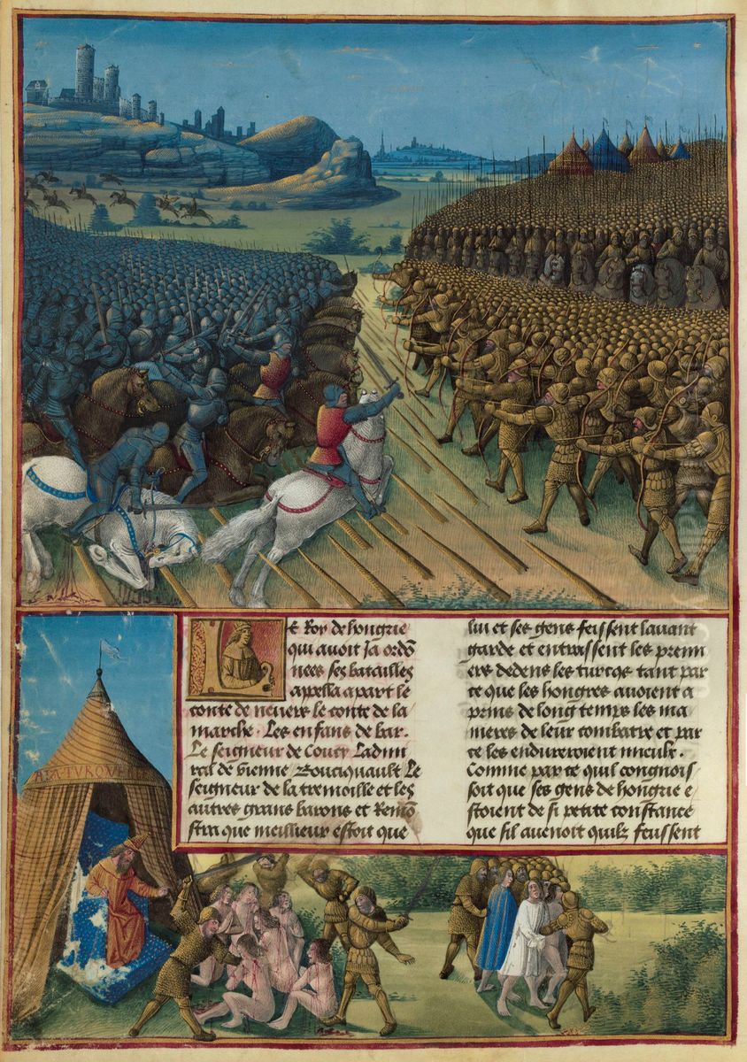 Battle of Nikopolis 1396 Oil Painting by Sebastien Mamerot