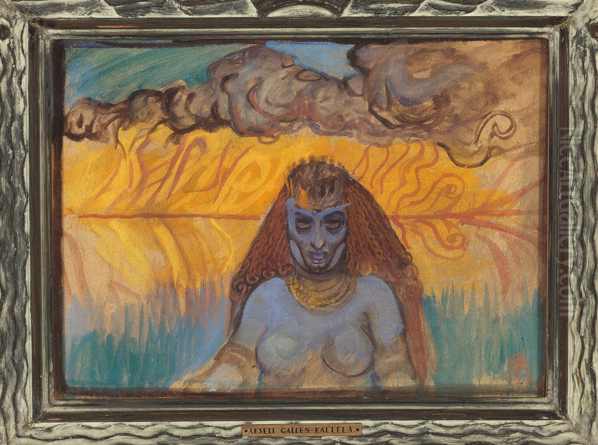 Babylonian Woman Oil Painting by Akseli Valdemar Gallen-Kallela