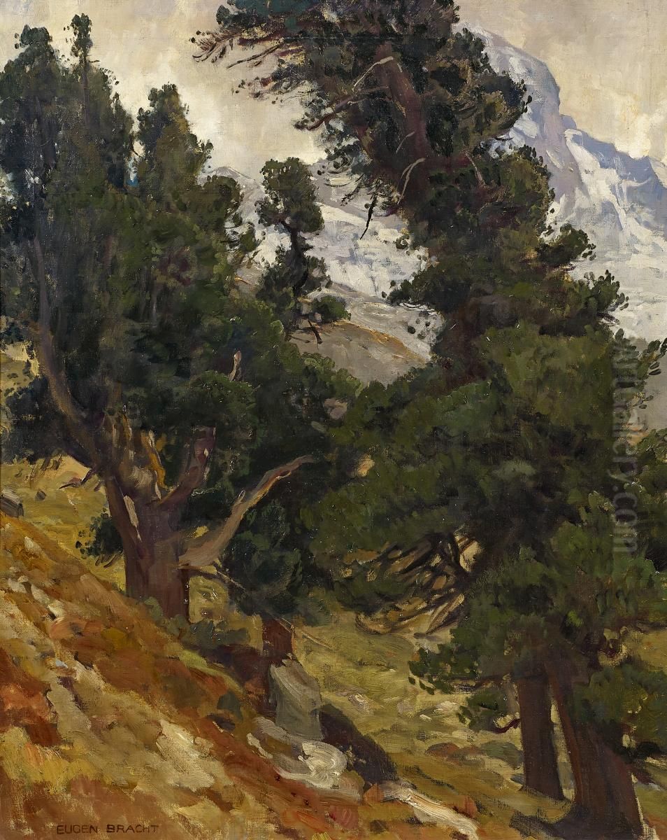 Arven-Landschaft in der Schweiz Oil Painting by Eugen Bracht