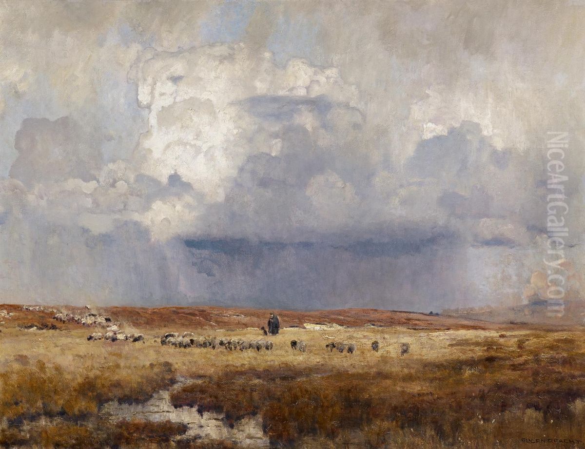 Schafer mit seiner Herde Oil Painting by Eugen Bracht