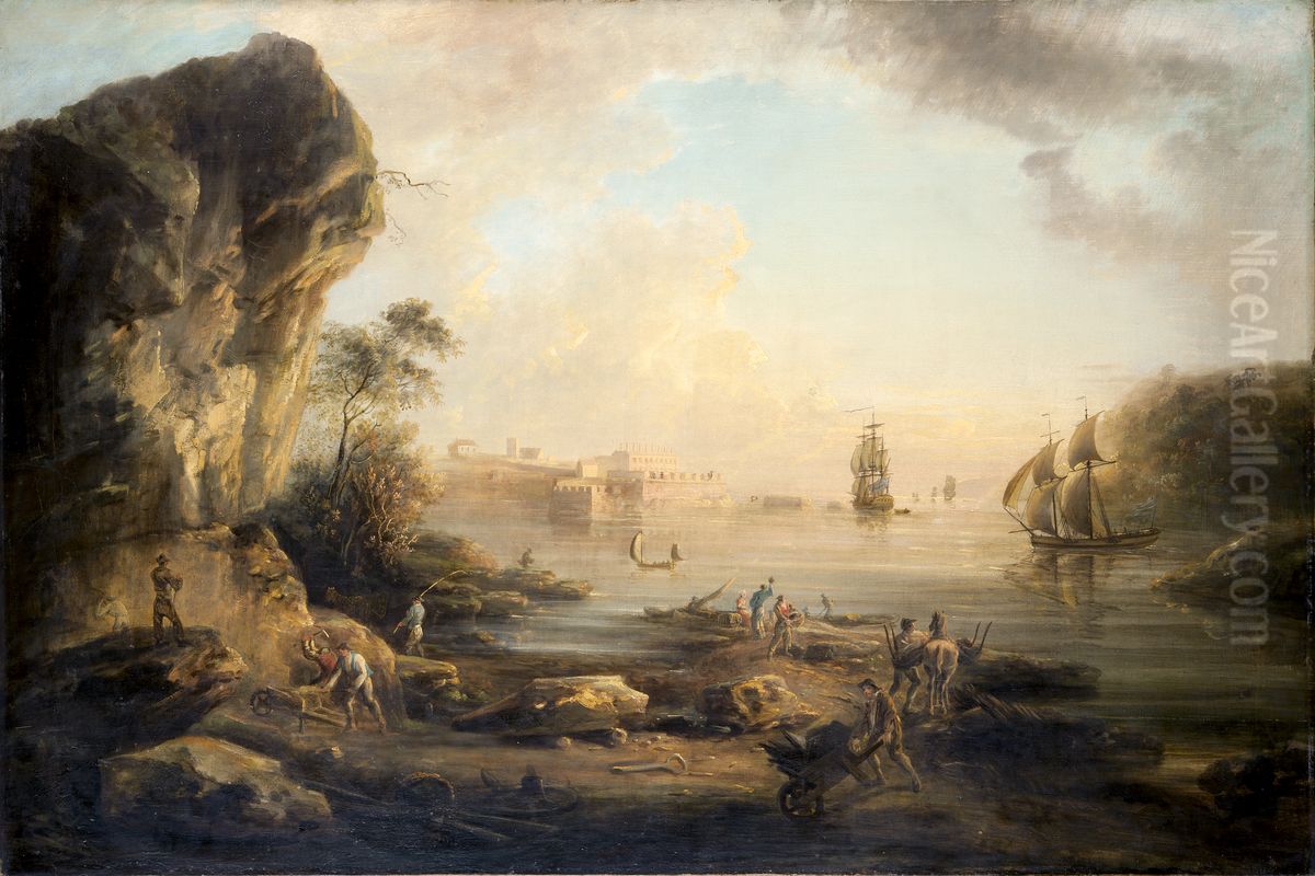 Coast Landscape Oil Painting by Elias Martin