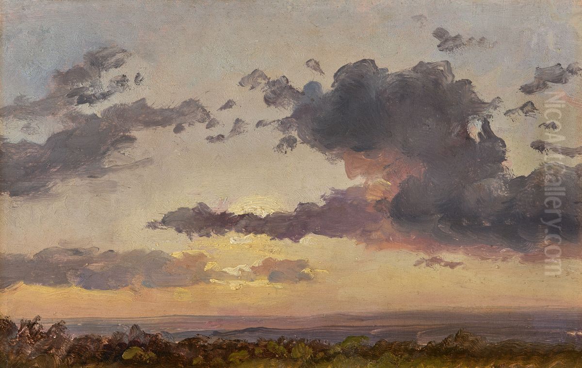 Clouds at sunset Oil Painting by Johan Wilhelm Ludwig Dahl