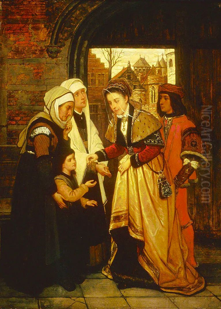 La Charite Oil Painting by Jan August Hendrik Leys