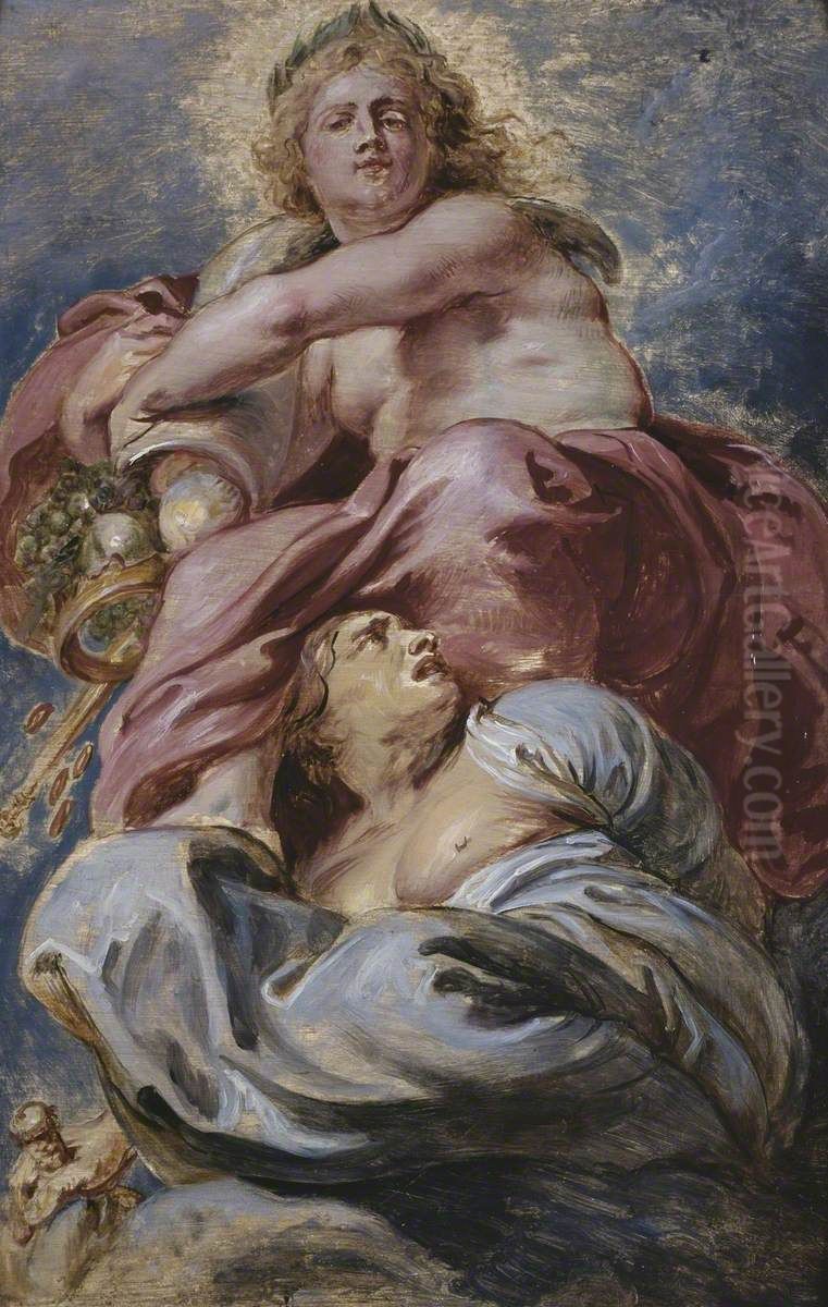 Bounty of James I Triumphing over Avarice Oil Painting by (studio of) Rubens, Peter Paul