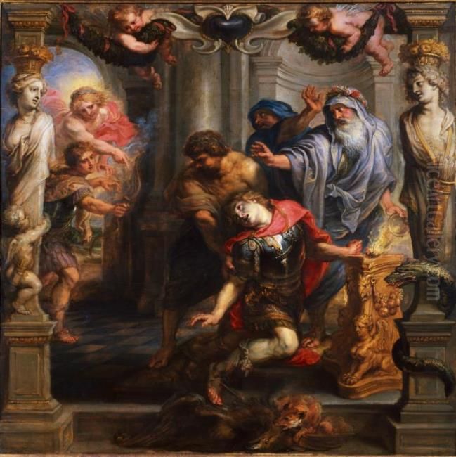 The death of Achilles Oil Painting by (studio of) Rubens, Peter Paul