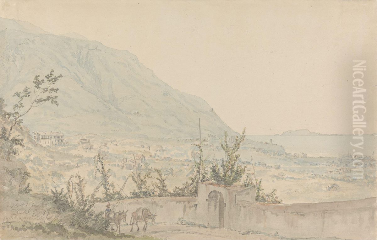 View of Castellammare Oil Painting by Johan Wilhelm Ludwig Dahl