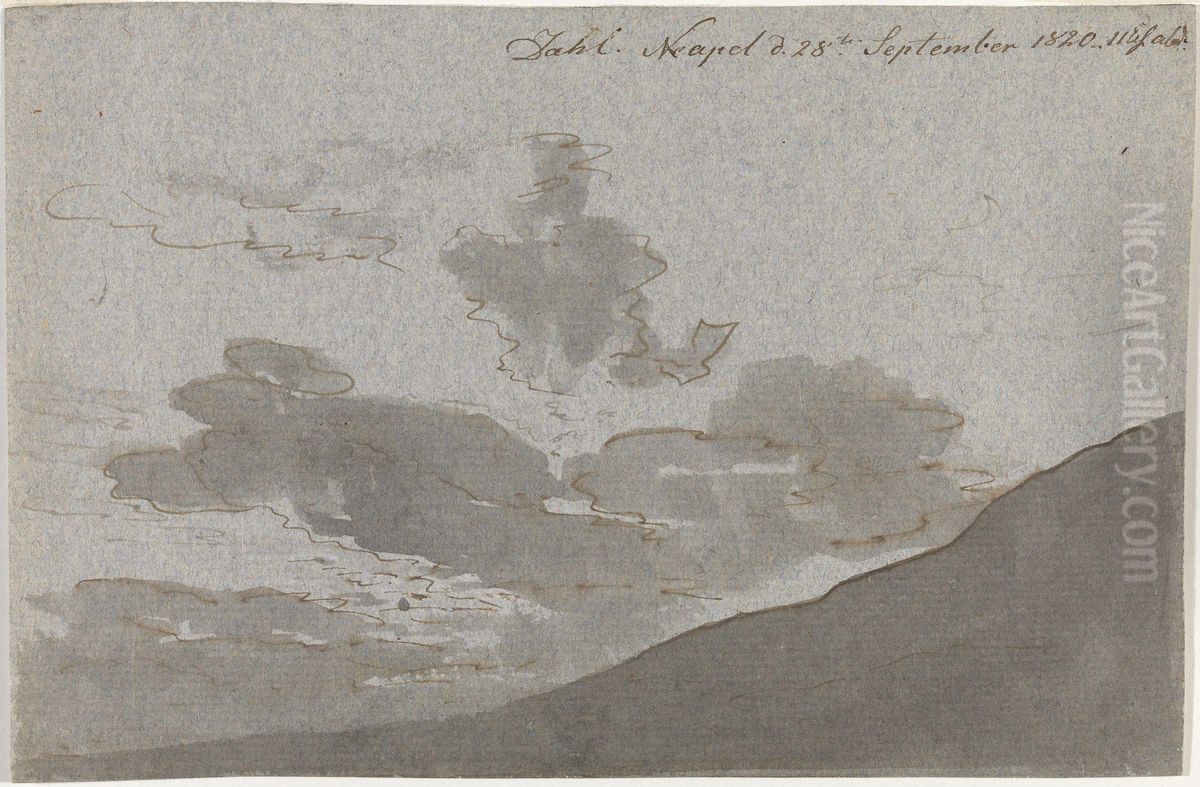 Etude de nuages, Naples Oil Painting by Johan Wilhelm Ludwig Dahl