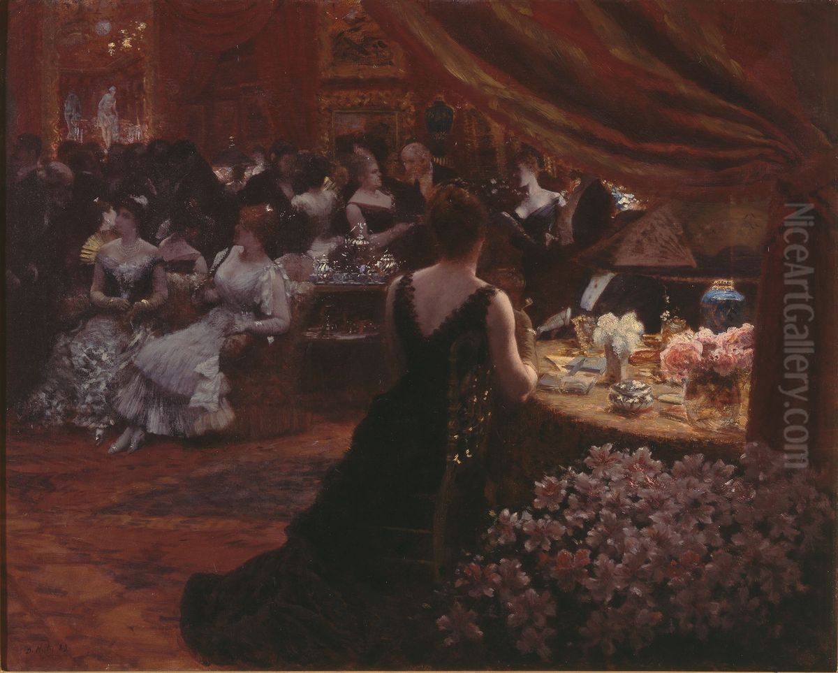 The living room of Princess Mathilde Oil Painting by Giuseppe de Nittis