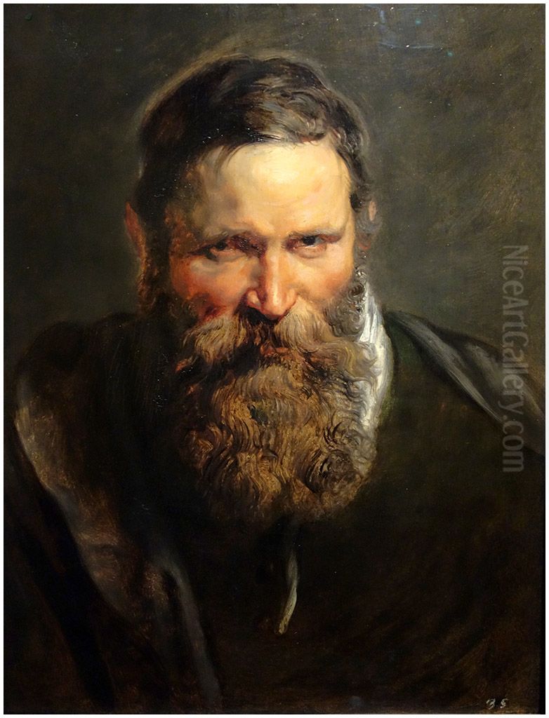 Study of the Head of a Bearded Man Oil Painting by (studio of) Rubens, Peter Paul