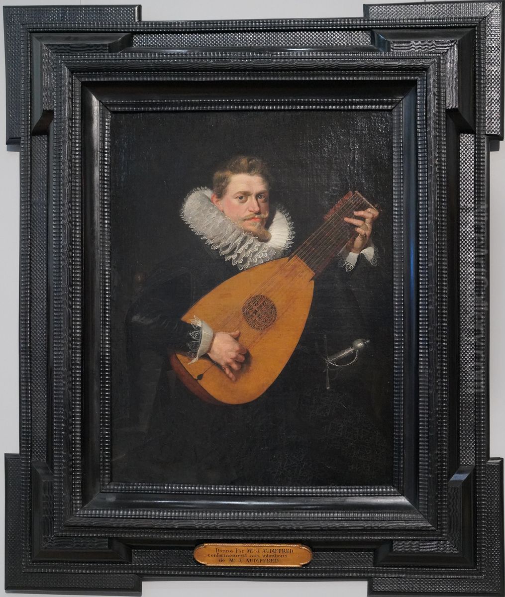 Portrait of a man with a lute Oil Painting by (studio of) Rubens, Peter Paul