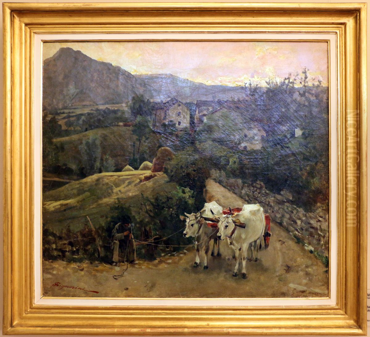 Oxen in Pietramala Oil Painting by Telemaco Signorini