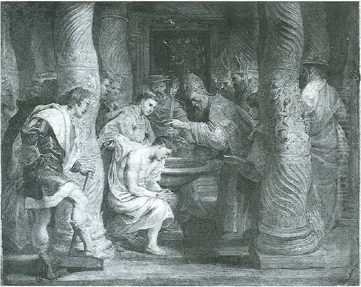 Baptism of Constantine Oil Painting by (studio of) Rubens, Peter Paul