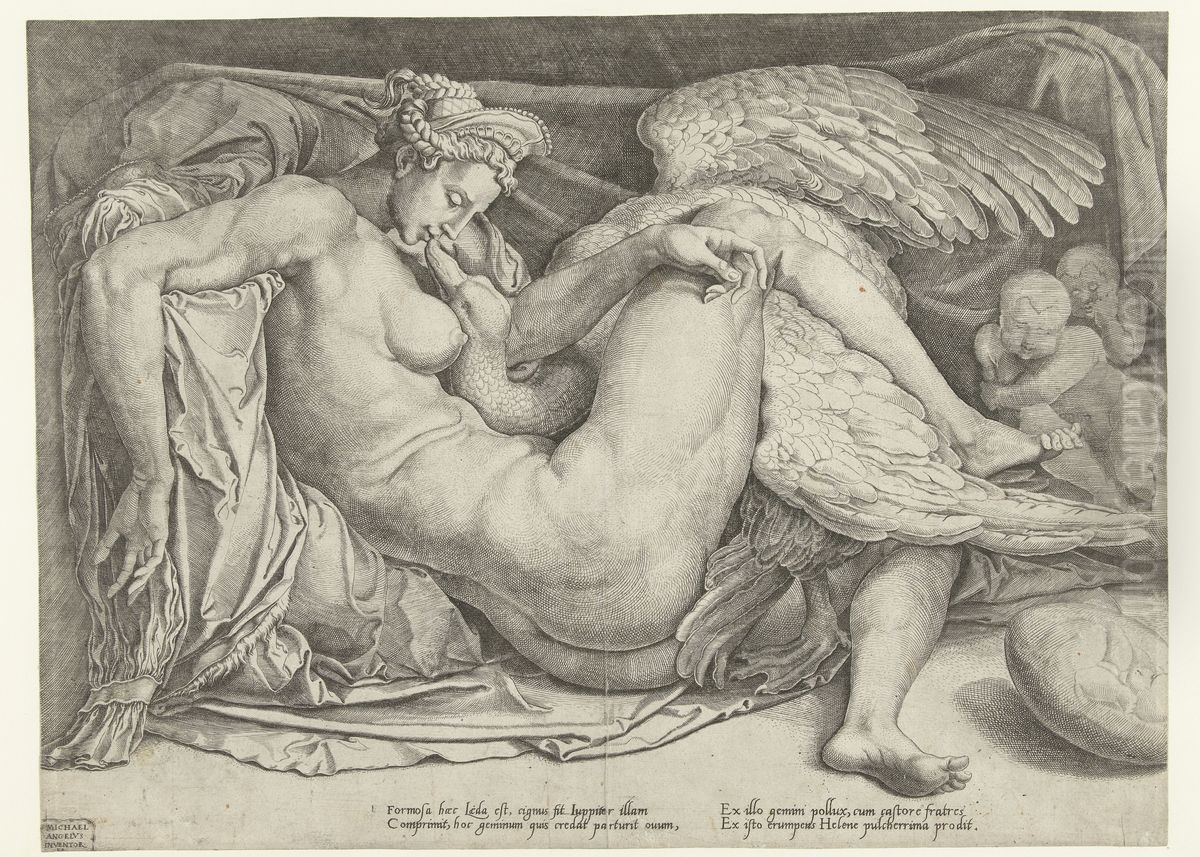 Leda and the Swan Oil Painting by Cornelis Bos