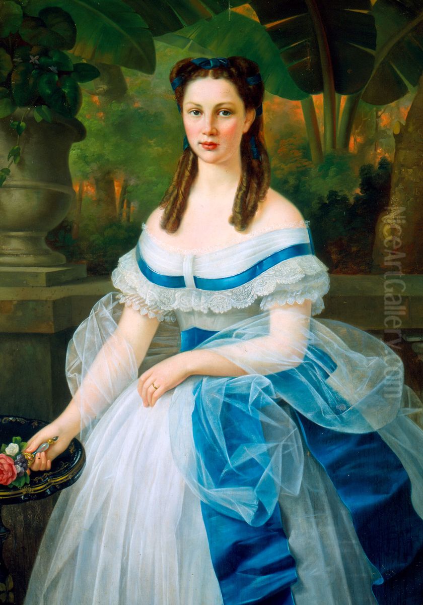 Leonor Rivas Mercado de Torres Adalid Oil Painting by Juan Cordero de Hoyos